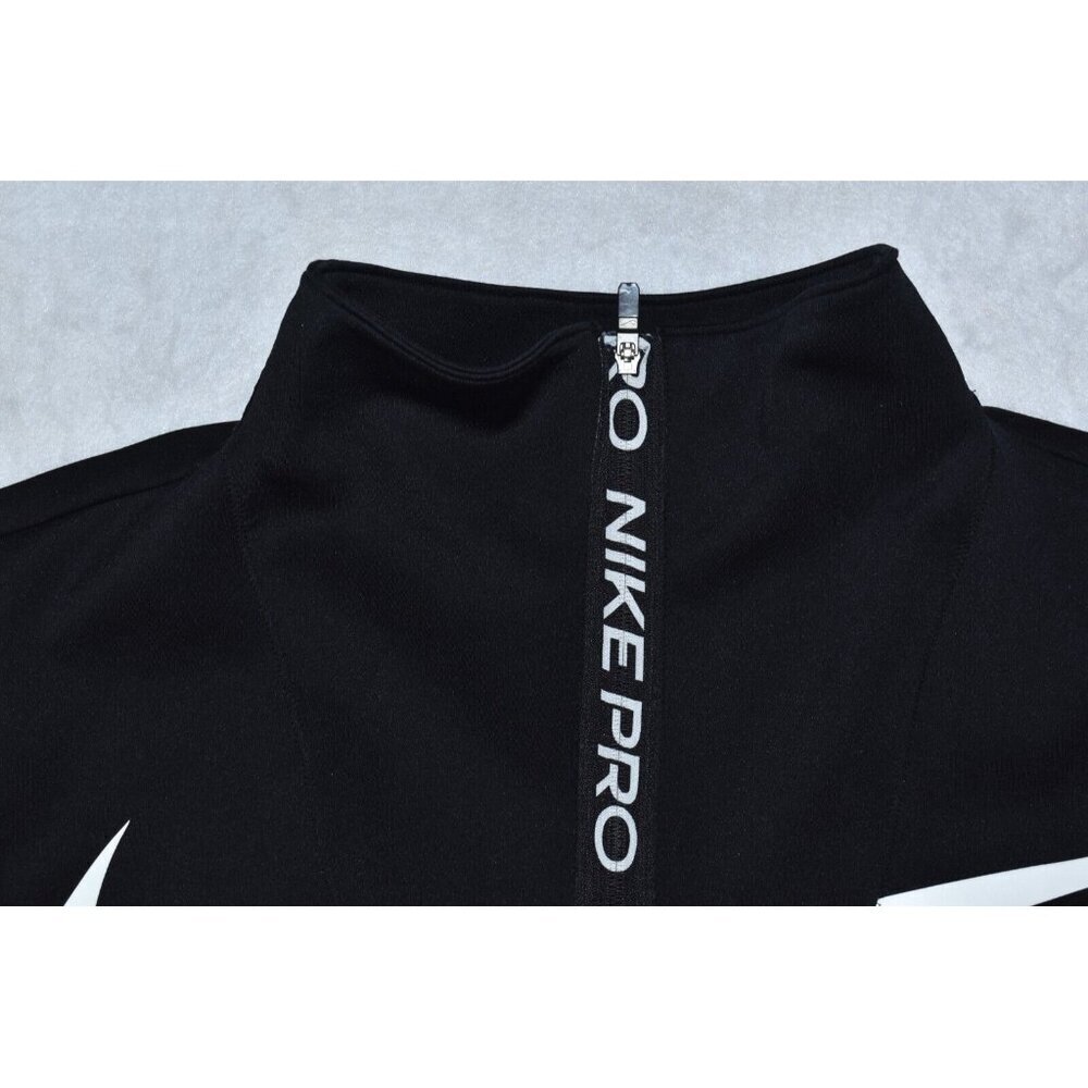 Nike Plus Zip Thru Sweat Womens Pullover Size 2X Black Cropped Funnel Neck Flaws - Picture 2 of 14